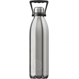 Chilly`s Original Silver Stainless Steel Μπουκάλι Θερμός 1.8lt